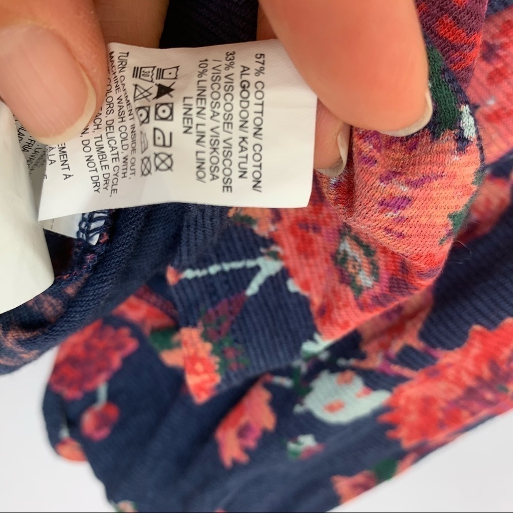 Lucky Brand Floral Front Tie Top XL - Picture 6 of 7
